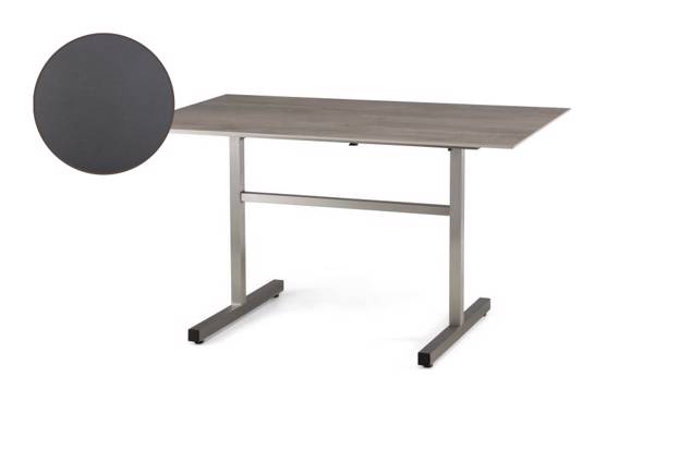 Dublin Table de jardin pliante acier inoxydable 130x80 cm