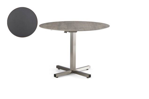 Dublin Table de jardin pliante acier inoxydable Ø 100 cm