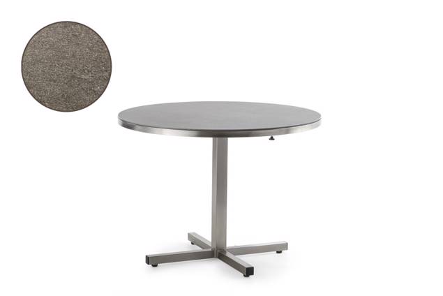 Dublin Table de jardin pliante acier inoxydable Ø 100 cm
