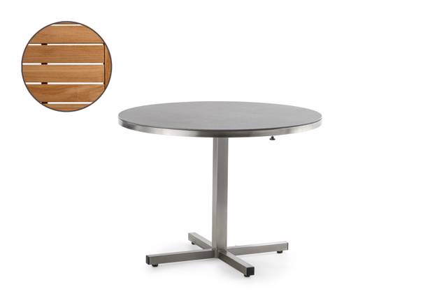 Dublin Table de jardin pliante acier inoxydable Ø 120 cm