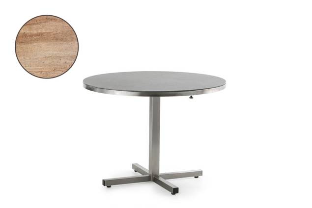 Dublin Table de jardin pliante acier inoxydable Ø 130 cm