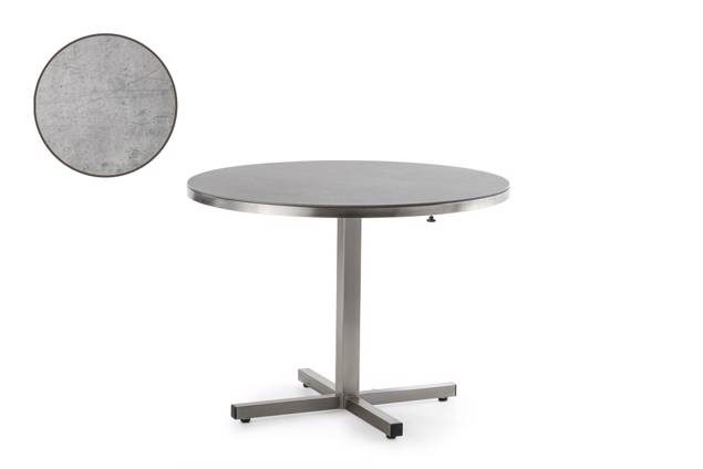 Dublin Table de jardin pliante acier inoxydable Ø 100 cm