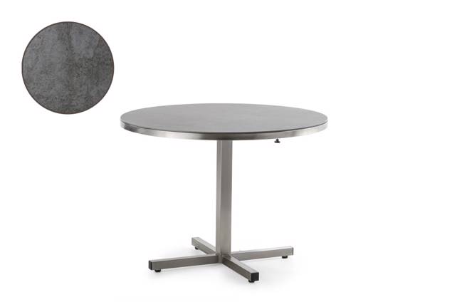 Dublin Table de jardin pliante acier inoxydable Ø 100 cm