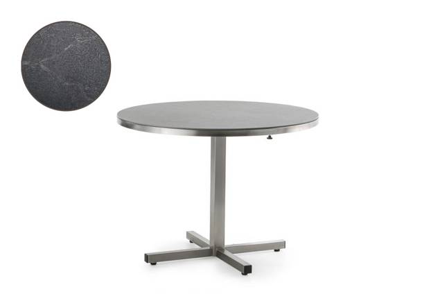 Dublin Table de jardin pliante acier inoxydable Ø 130 cm