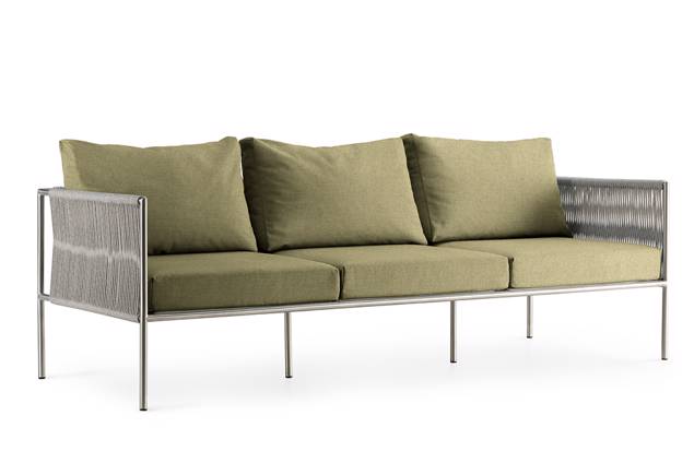 Rügen 3er Loungebank Edelstahl