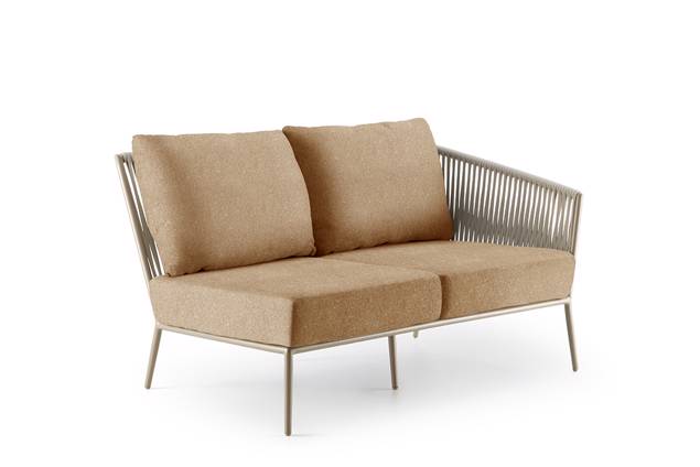 Kapstadt 2er Loungebank links Aluminium