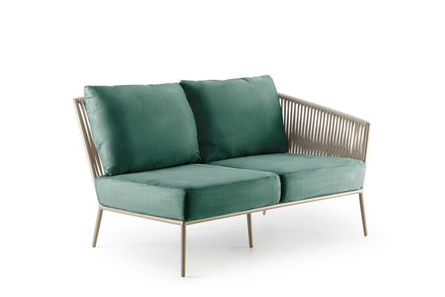 Kapstadt Banc lounge 2 places gauche aluminium