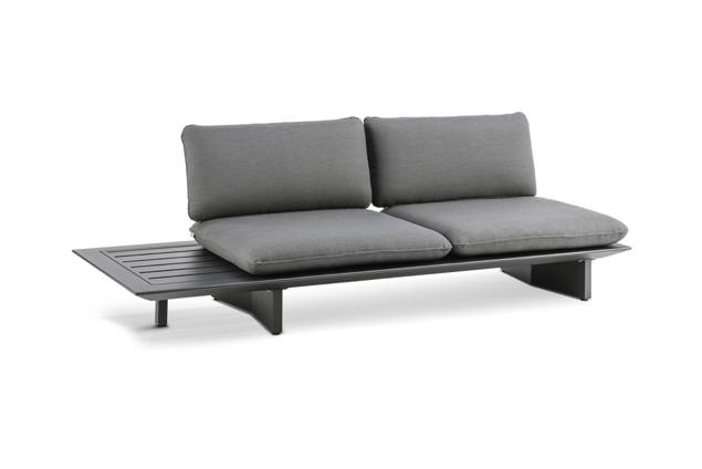 Manhattan Banc lounge 2 places avec table d'appoint aluminium