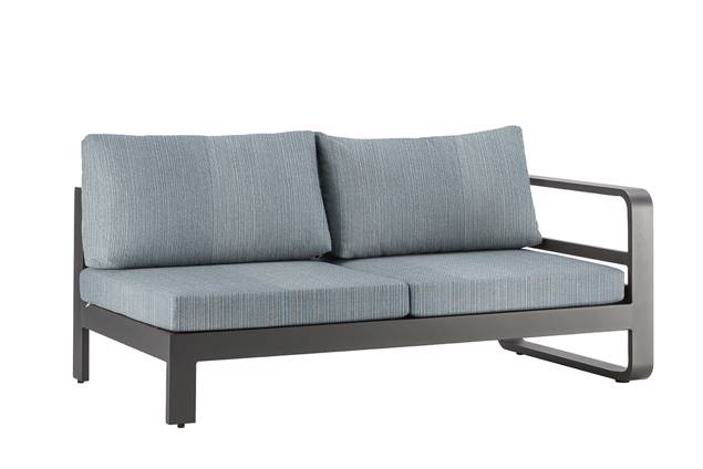 Split 2er Loungebank links Aluminium