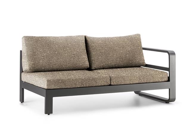 Split 2er Loungebank links Aluminium