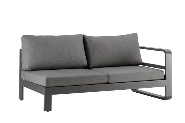 Split 2er Loungebank links Aluminium