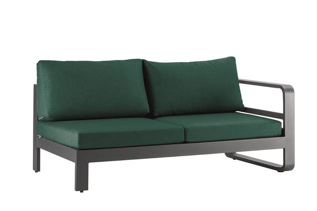 Split 2er Loungebank links Aluminium