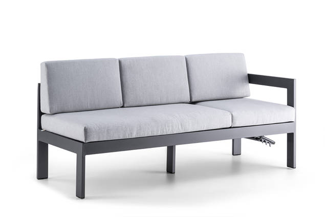 Livorno 3er Dininglounge Bank links Aluminium