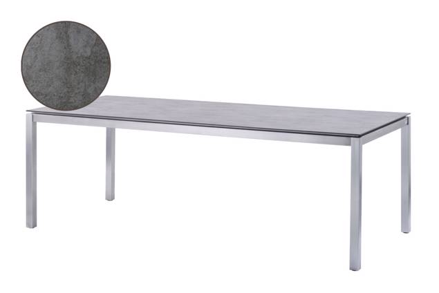 Famosa Table de jardin acier inoxydable 160x90 cm