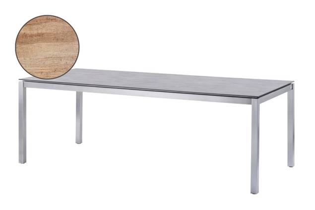 Famosa Gartentisch Edelstahl 220x100 cm