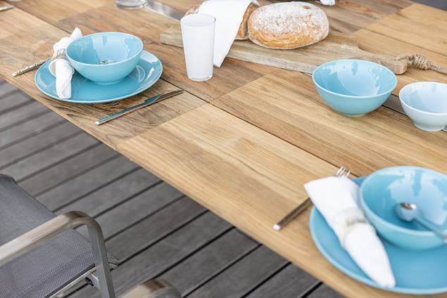 Montana Gartentisch Set Edelstahl/Holz 3