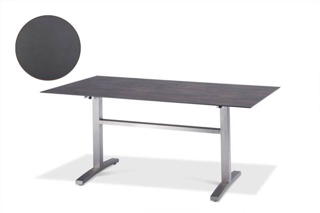 Island Table de jardin acier inoxydable 130x80 cm
