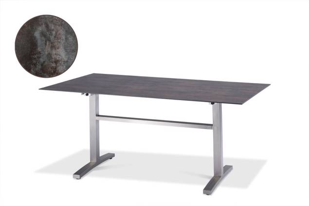 Island Table de jardin acier inoxydable 140x90 cm