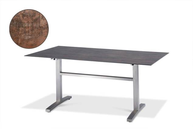 Island Gartentisch Edelstahl 140x90 cm