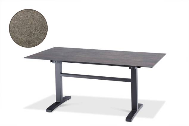 Island Gartentisch Aluminium, mit Rollen 160x90 cm