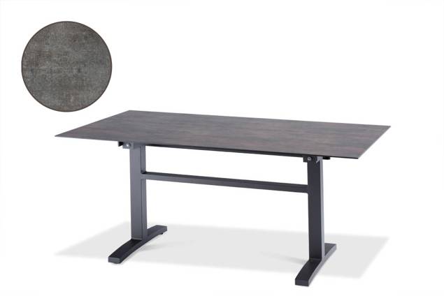Island Gartentisch Aluminium, mit Rollen 140x80 cm