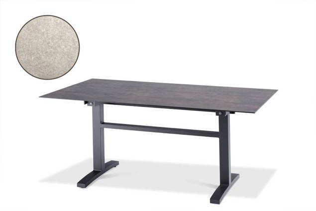 Island Table de jardin aluminium, avec roulettes 120x80 cm