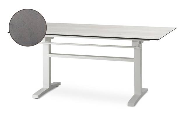Island Table de jardin aluminium, avec roulettes 180x90 cm