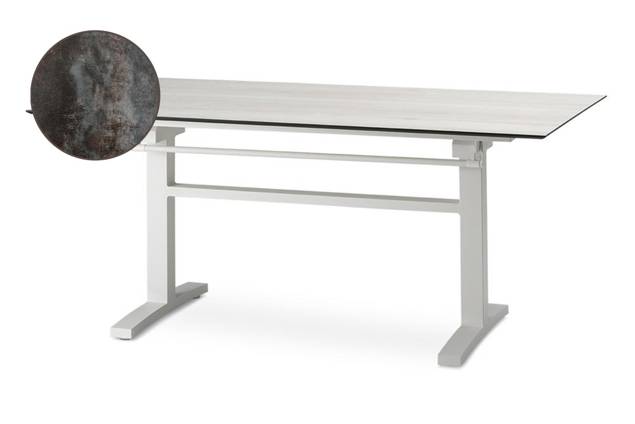 Island Gartentisch Aluminium, mit Rollen 130x80 cm