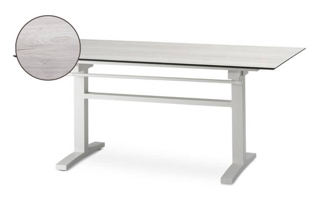 Island Table de jardin aluminium, avec roulettes 120x80 cm