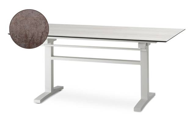 Island Gartentisch Aluminium, mit Rollen 120x80 cm