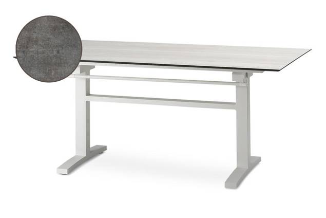 Island Table de jardin aluminium, avec roulettes 140x80 cm