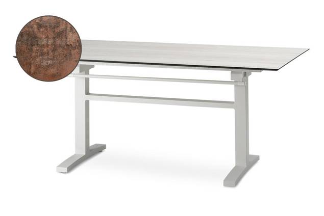 Island Gartentisch Aluminium, mit Rollen 220x100 cm