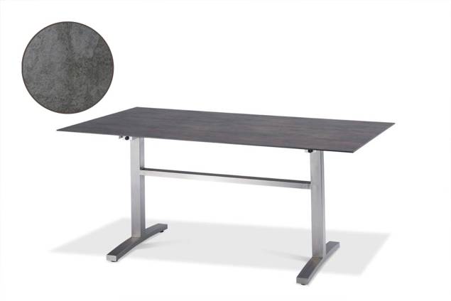Island Gartentisch Edelstahl 130x80 cm