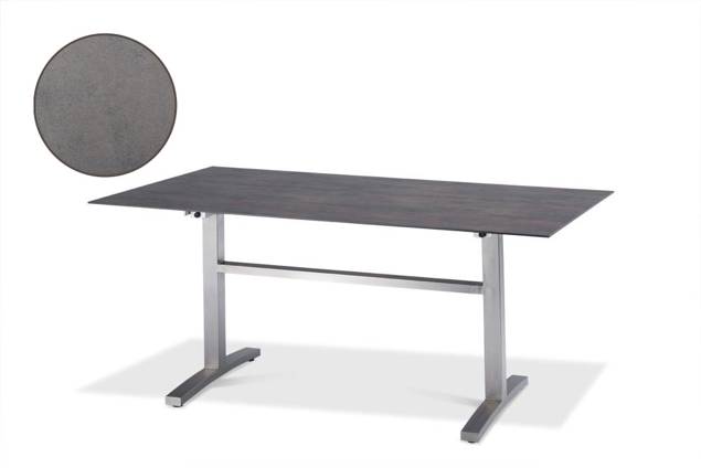 Island Table de jardin acier inoxydable, avec roulettes 220x100 cm