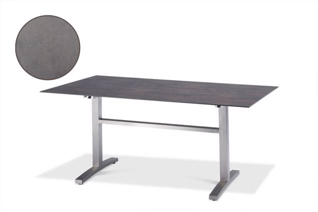 Island Table de jardin acier inoxydable 220x100 cm