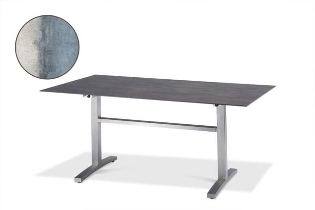 Island Gartentisch Edelstahl, mit Rollen 220x100 cm