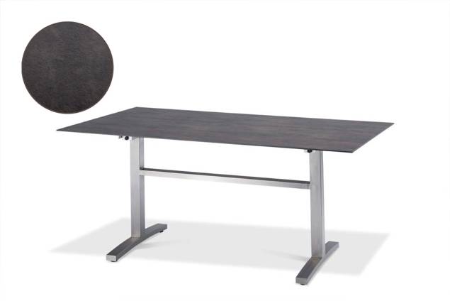 Island Gartentisch Edelstahl, mit Rollen 220x100 cm