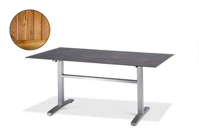 Island Table de jardin acier inoxydable, avec roulettes 120x70 cm