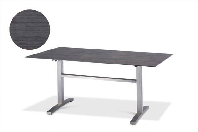 Island Table de jardin acier inoxydable, avec roulettes 120x70 cm