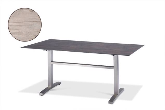 Island Table de jardin acier inoxydable 140x90 cm