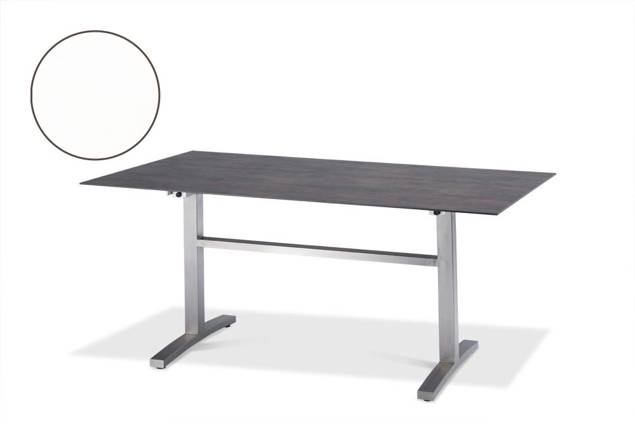 Island Gartentisch Edelstahl, mit Rollen 80x80 cm