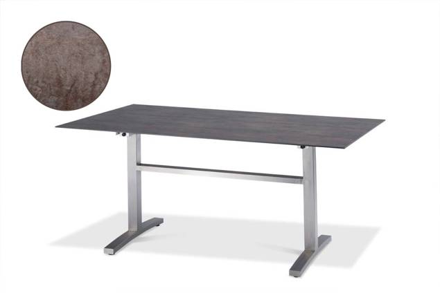 Island Gartentisch Edelstahl, mit Rollen 160x90 cm