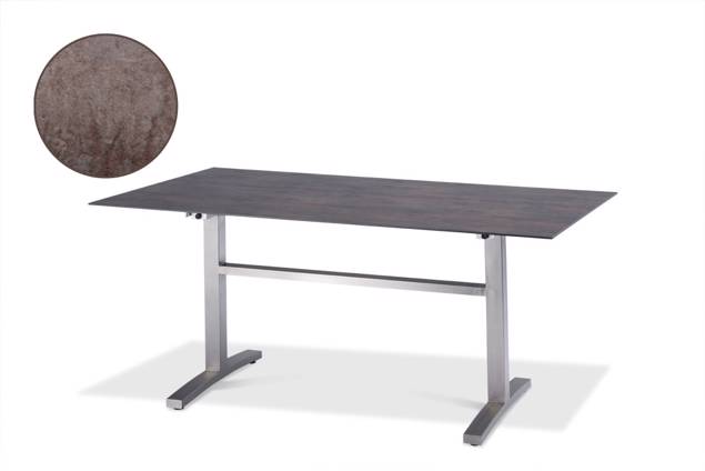 Island Table de jardin acier inoxydable 160x90 cm