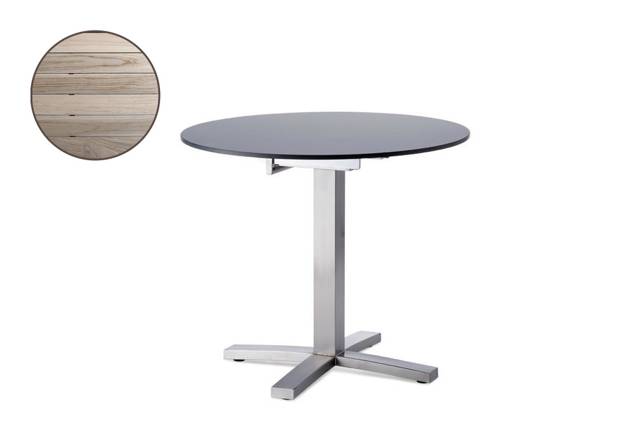 Island Gartentisch Edelstahl 100x100 cm