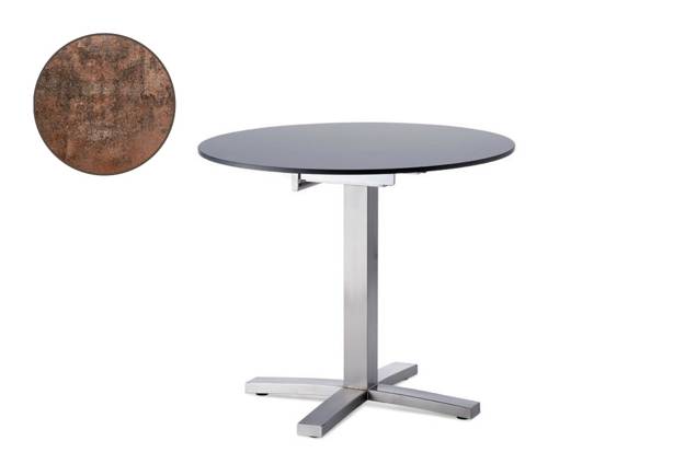 Island Table de jardin acier inoxydable 90x90 cm