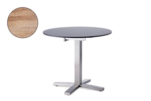 Island Table de jardin acier inoxydable Ø 115 cm