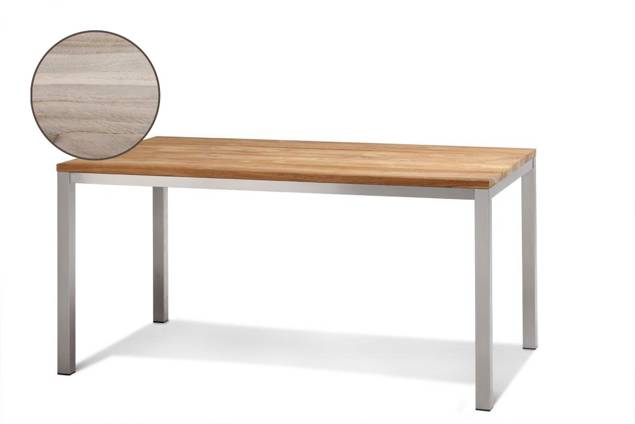 Kopenhagen Gartentisch Edelstahl 90x90 cm