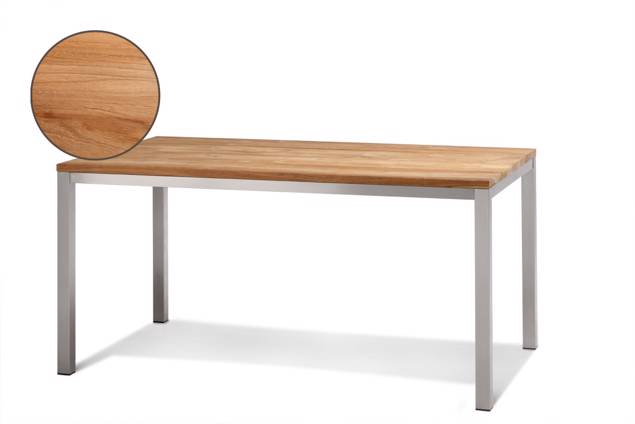 Kopenhagen Table de jardin acier inoxydable 90x90 cm