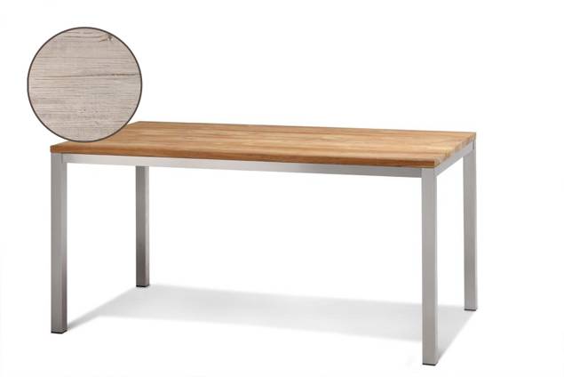 Kopenhagen Table de jardin acier inoxydable 90x90 cm