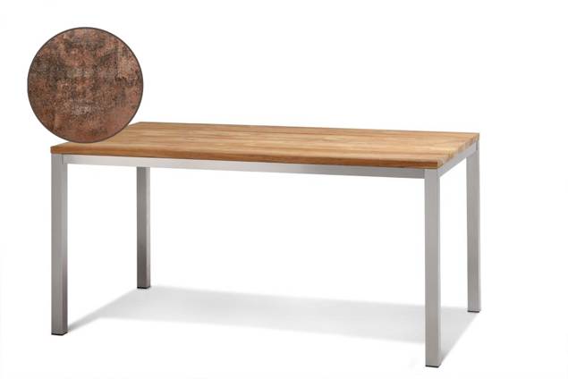 Kopenhagen Table de jardin acier inoxydable 90x90 cm